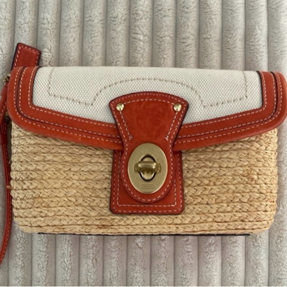 **SOLD!!** COACH VINTAGE HAMPTONS STRAW WRISTLET